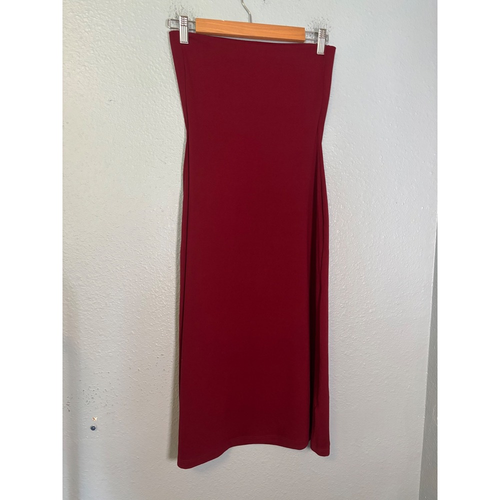 Susana Monaco Strapless Midi Dress Burgundy Wine Red Size Small - Picture 6 of 7